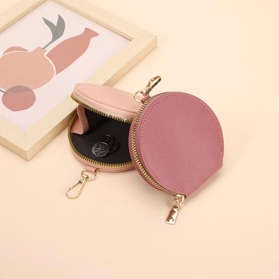 Small Fresh Women's Zipper Change Bag Portable Mini Round Earphone Bag Key Storage