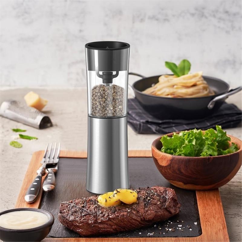 Electric Peppers Mill Automatic Salt Mill Peppers Grinder USB Rechargeable Adjustable Mill Suitable for Kitchen Cooking