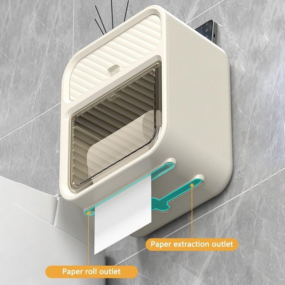 Waterproof Paper Holder Plastic Tissue Box Portable Toilet Tissue Storage Box  Bathroom
