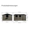 Galvanized Steel Garden House 359.4 cm x 284.2 cm (10.21 m²), Brown, with 3 Openable Windows, Lockable Double Doors and Flower Rack