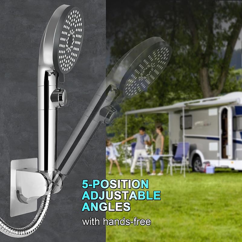 High Pressure 5 Mode RV Handheld Shower Head Water Saving Bathroom Faucet Accessories with Hose Holder