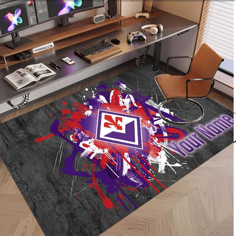 Personalized Crystal Velvet Carpet Fiorentina FC Pattern Non Slip Floor Rug