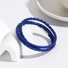 Unisex Handwoven Multi-Layer PU Leather Bracelet With Metal Accents Minimalist Fashion Accessory Daily Wear