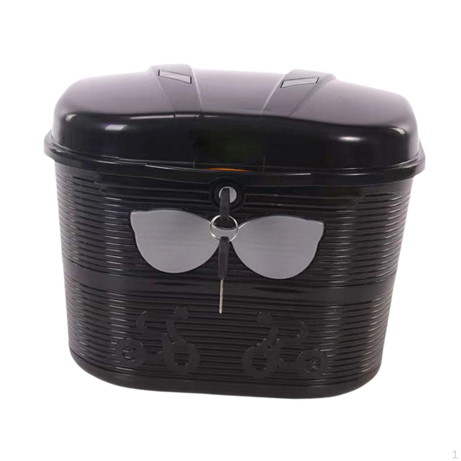 

Корзина для электровелосипеда, устанавливаемая спереди, конструкция замка для велосипеда, простая установка с крышкой, водонепроницаемое хранение Black Gray