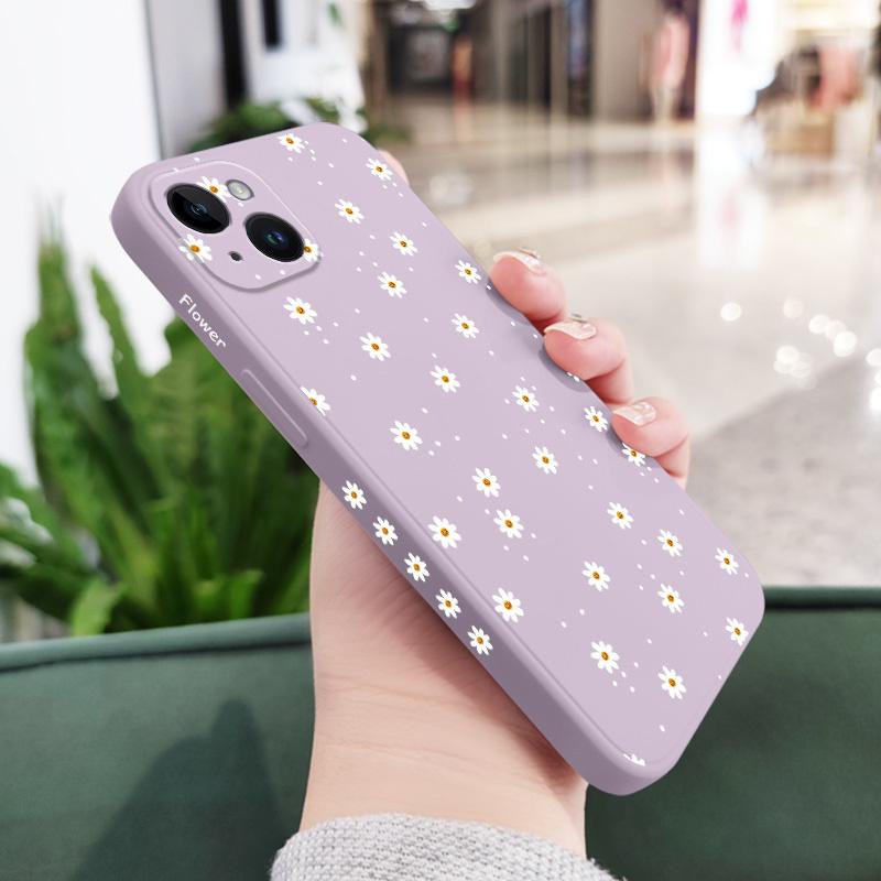 Coque de téléphone Fleurs Marguerites Pour iPhone 17 17 Air 16 15 14 13 12 11 X XR XS Plus Pro Max Mini Housse en Silicone