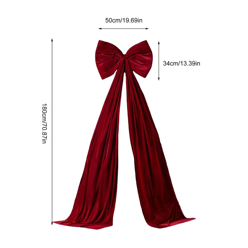 Big Christmas Tree Bow 20 X 71 Inch Outdoor Extra Large Velvet Room Decor Bow Ornament Home Decor For Door Wall Wedding