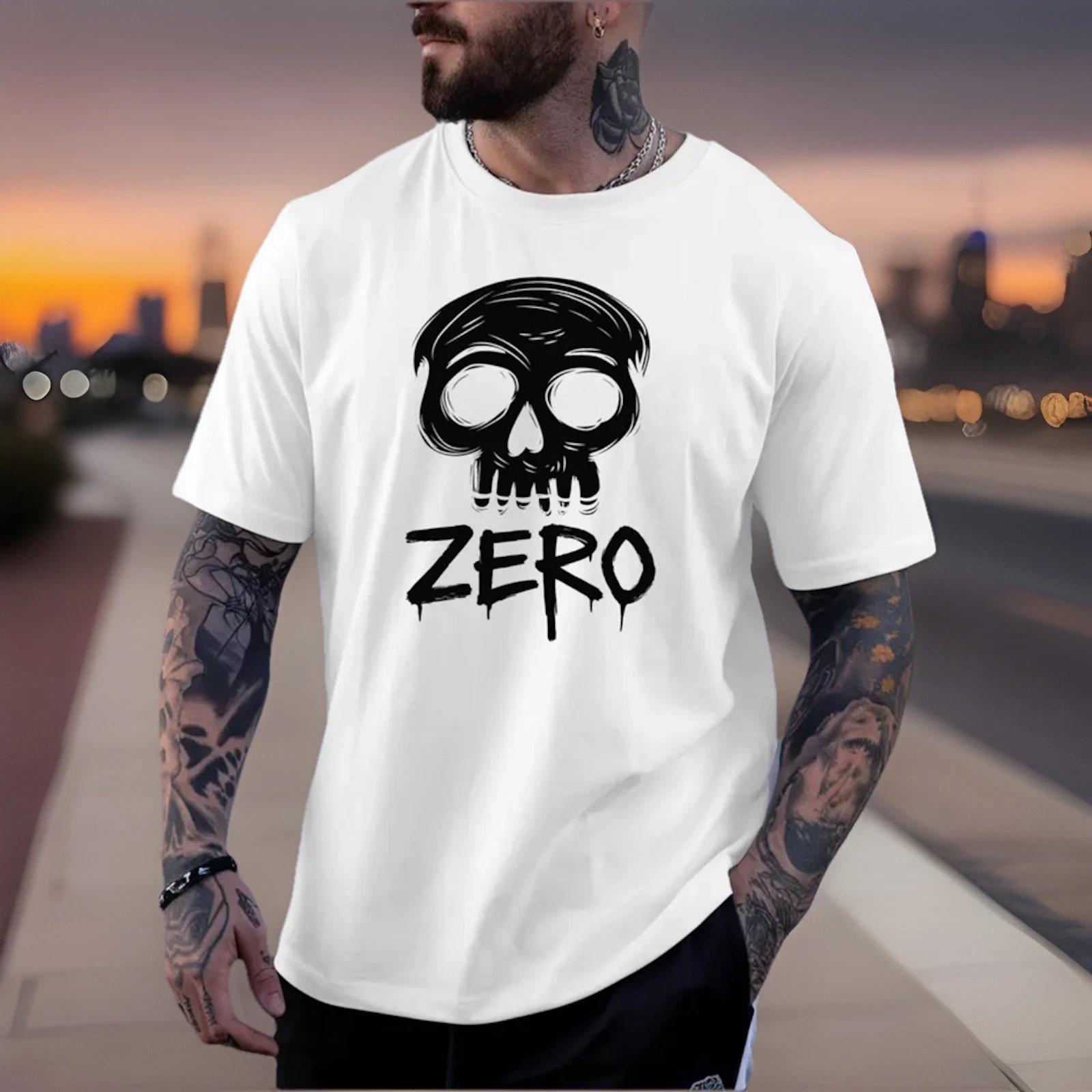 Skateboard T-Shirt - Mens XL With Zero Logo Graphic White 3XL