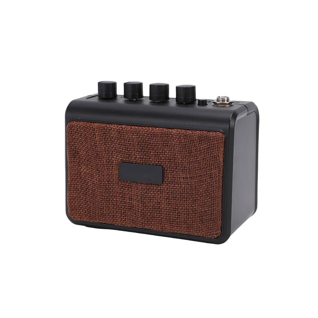 Portable Guitar Amp 10W BT Speaker 2 Clean Distortion Channels AUX Input Headphone Jack Rechargeable Silent for Outdoor