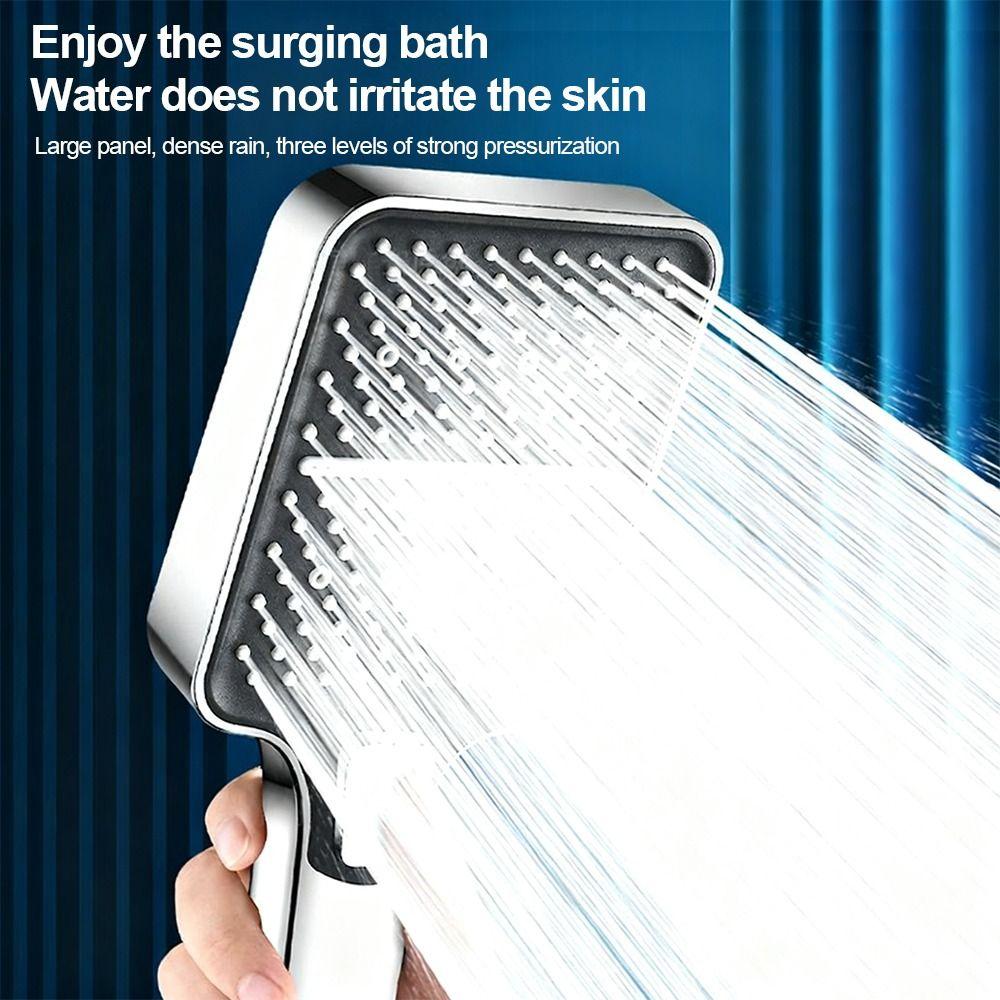 Plastic High Pressure Shower Head Large Flow 3 Mode Adjustable Handheld Shower Head Easy Install Water Saving Shower Sprayer