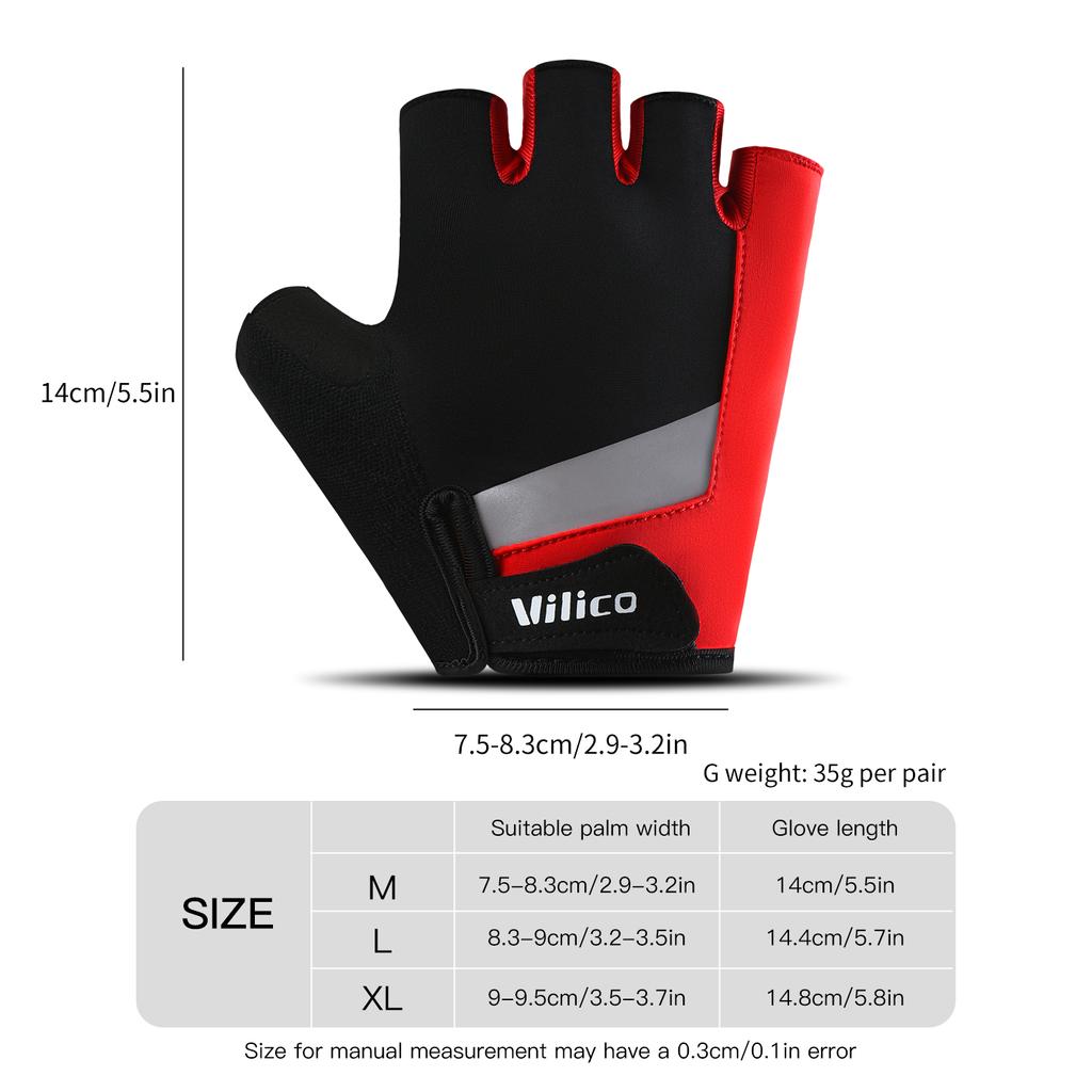 Cycling Fitness Gloves Half Finger Microfiber Wear Resistant Shock Absorbing for Outdoor Sports Riding Bicycle Training Gym