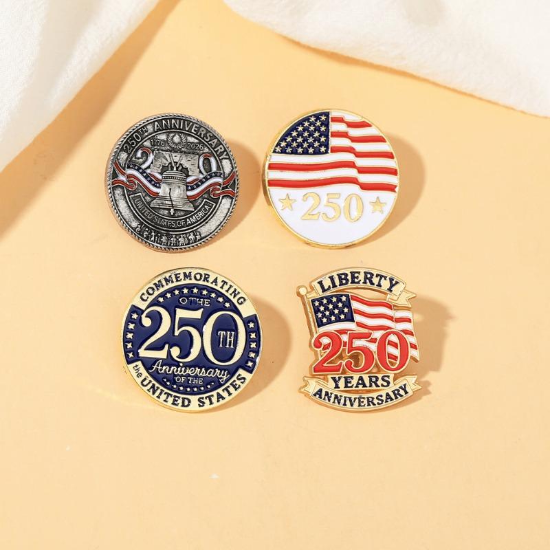 Independence Week Memorial Badge Creative Personality Flag Brooch Clothing Accessories