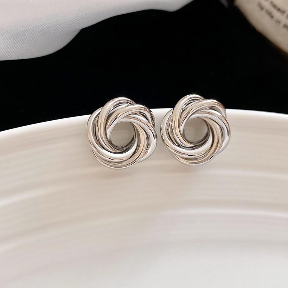 Light Luxury Irregular Earrings Fashion Jewelry Ladies Ear Studs Simple Metal Round Earrings  Party