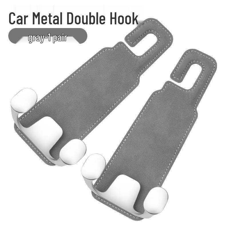 Suede Metal Car Seat Back Hook & Organizer