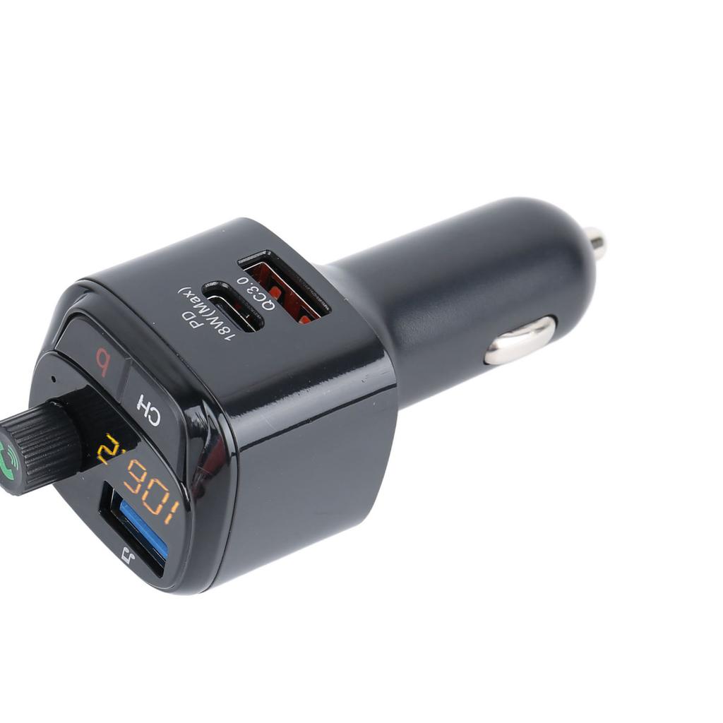 Samochodowy Adapter Bluetooth V5.0 Nadajnik Bluetooth FM Odtwarzacz Muzyki MP3 z Podwójnym Portem Ładowania USB