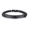 Roestvrij Staal Curb Ketting ID Heren Armband In Zilverkleur Op Maat Manchet Armband Gepersonaliseerde Staaf Met Namen Initialen Datum Mannen Sieraden