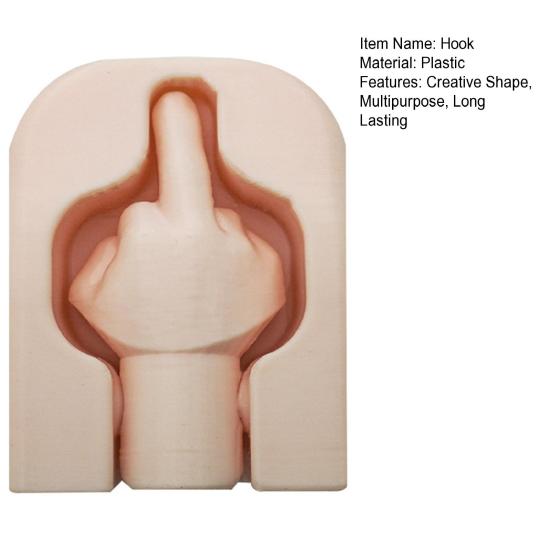Wall Hook Coat Hanger Strong Load-Bearing Easy to Install Funny Middle Finger Wall-Mounted Decorative Hook Storage Organizer