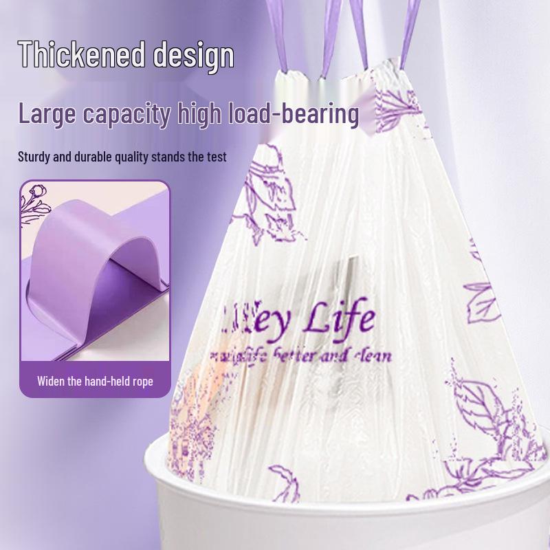 Extra Thick Drawstring Garbage Bags for Dorm & Home - Kitchen, Bedroom, Disposable, Hand-Held Plastic Bags 45x50 cm