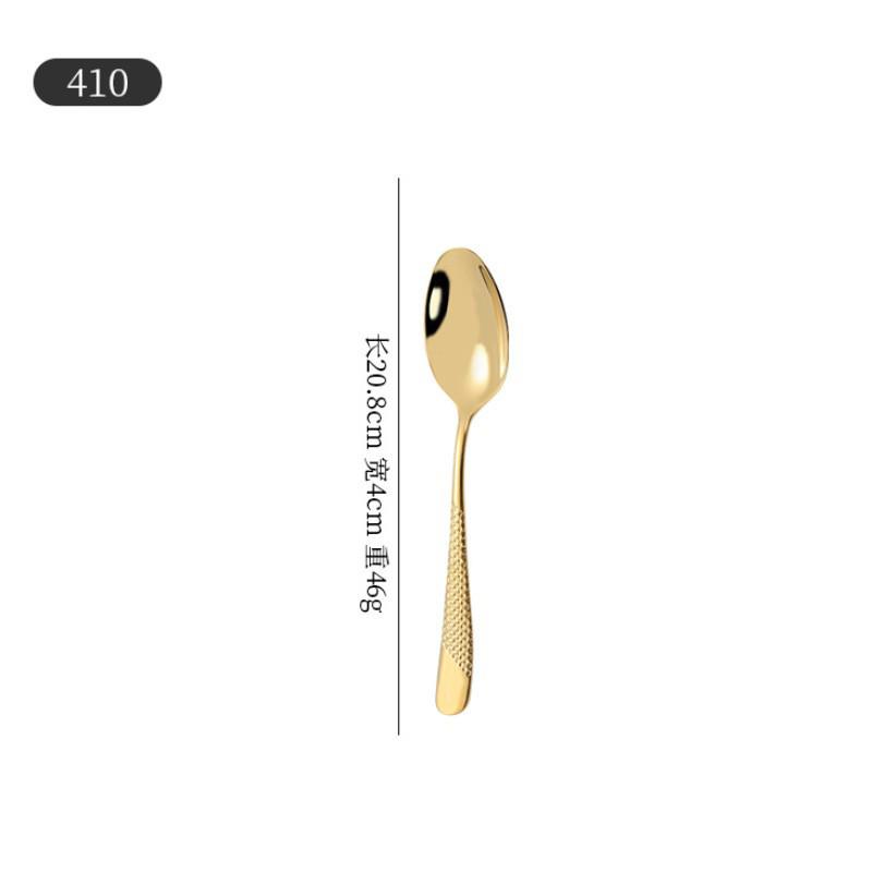Cross 304 Stainless Steel Star Diamond Tableware Set: Steak Knife, Fork, Spoon, and Teaspoon for Home and Hotel Use
