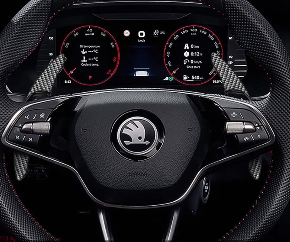 

2025 Hot 1pcs 3D black silver 42mm car Emblem Steering Wheel Center Badge sticker Decal Styling Auto accessories For Skoda