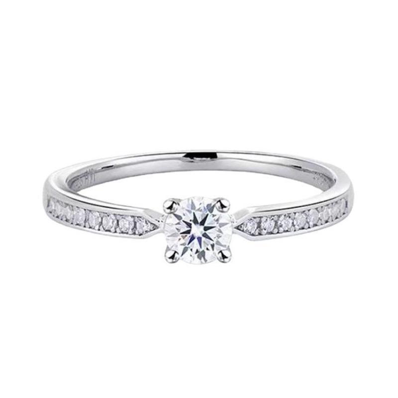 

Classic four-claw 30-point moissanite ring women s S925 sterling silver gypsy wedding ring daily party jewelry gift us size 9