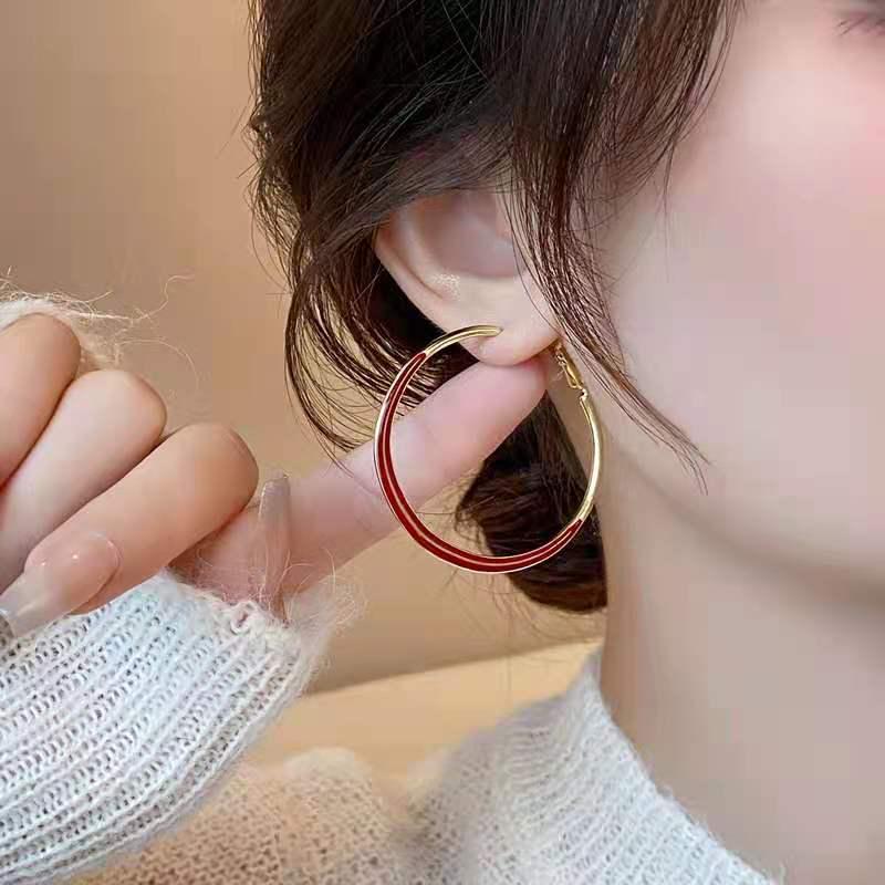 European and American Silver Needle Zircon Earrings: High-End, Versatile, Exaggerated Personality Design