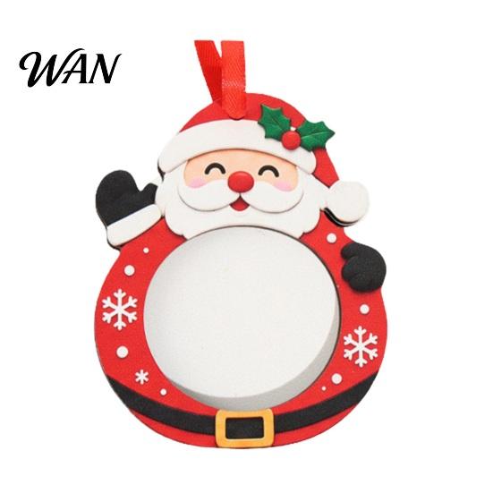 Handcrafted Holiday Photo Frames Christmas Frame Pendant with Hanging Rope, Personalized Wooden Picture for Tree Decoration, Cute Commemorative Holder