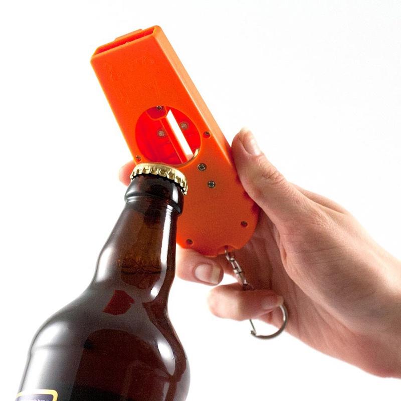 Unique Flying Beer Drink Bottle Opener With Cap Launcher And Key Ring Tool