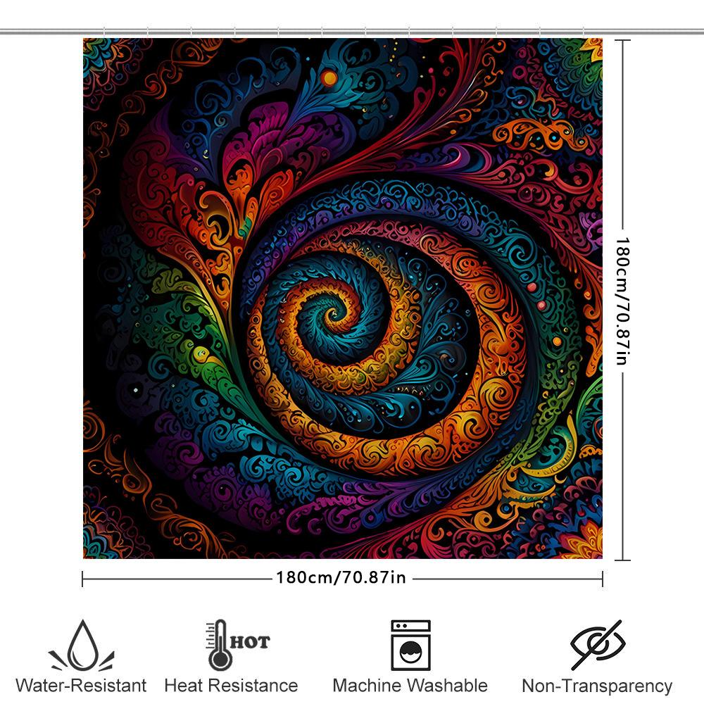 Stunning Abstract Print Shower Curtain Vibrant Colors Modern Design For Bath Decor