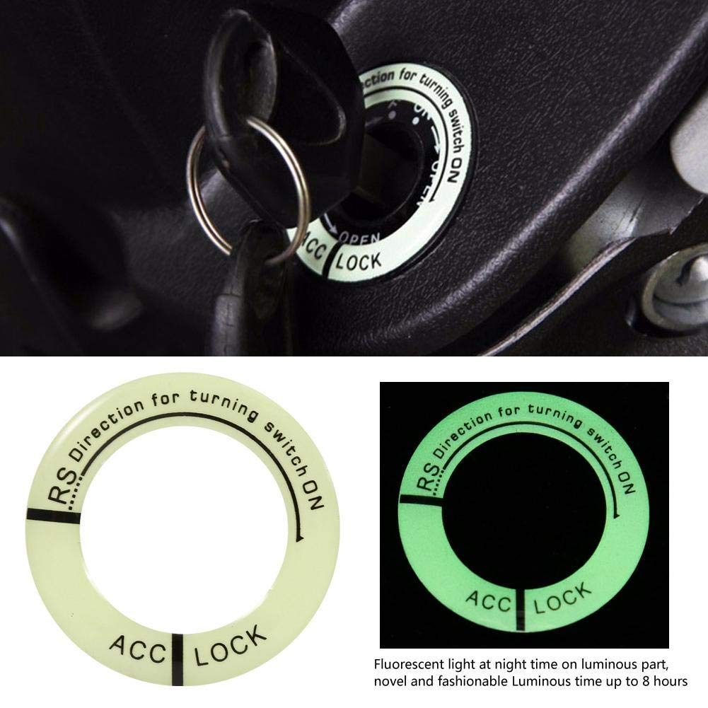 Acouto Ignition Switch Decoration Ring Car Motorcycle Luminous Ignition Start Stop Switch Key Hole Ring Circle Cover Trim Universal Ignition Ring in