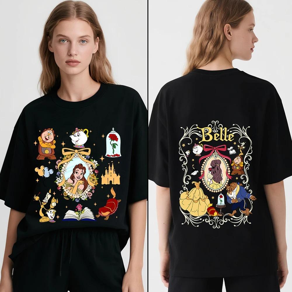 2026 Cotton T Shirts Beauty And The Beast Belle Print For Unisex Casual Comfortable Daily Wear Soft Tee Top