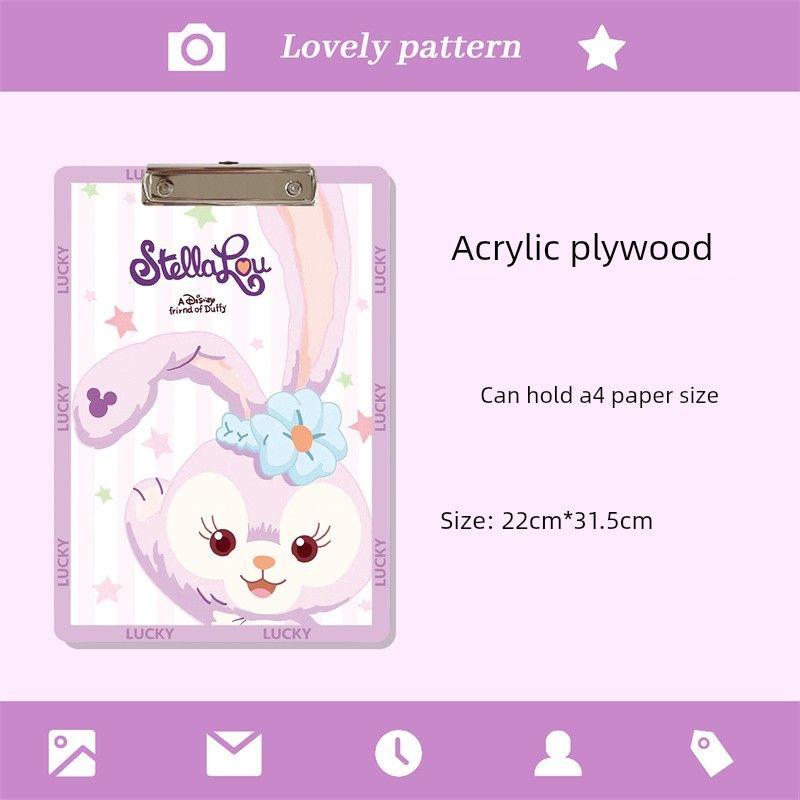 Creative Transparent Acrylic Tablet Clip Simple Cartoon A4 File Folder Folder Writing Cute Pad Clip Plywood--Big Head Rabbit
