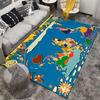 Colorful World Map Carpet Suitable As a Non-slip Mat for the Living Room or Bedroom Sofa