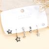 6pcs Set Earring Silver Color Star Dangle Earrings Vintage Metal Geometric Drop Earring for Women Fashion Trendy Y2K Jewelry