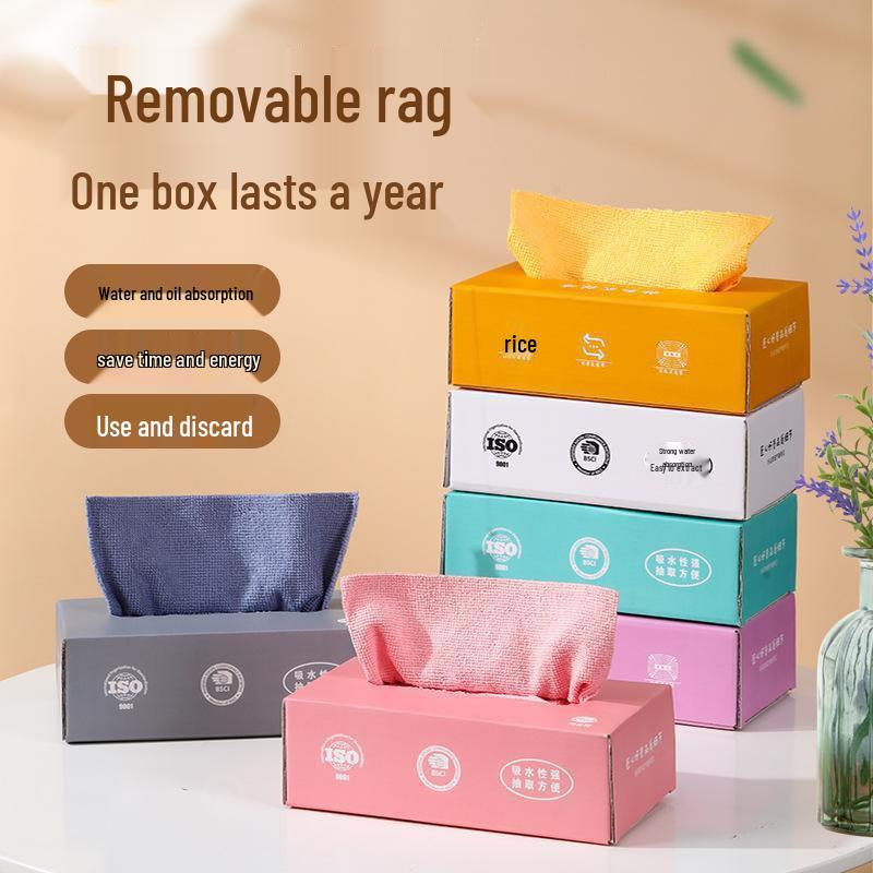Disposable Ultra-Fine Fiber Dishcloth: Lint-Free, Non-Stick, Pull-Out Rags for Easy Kitchen Use