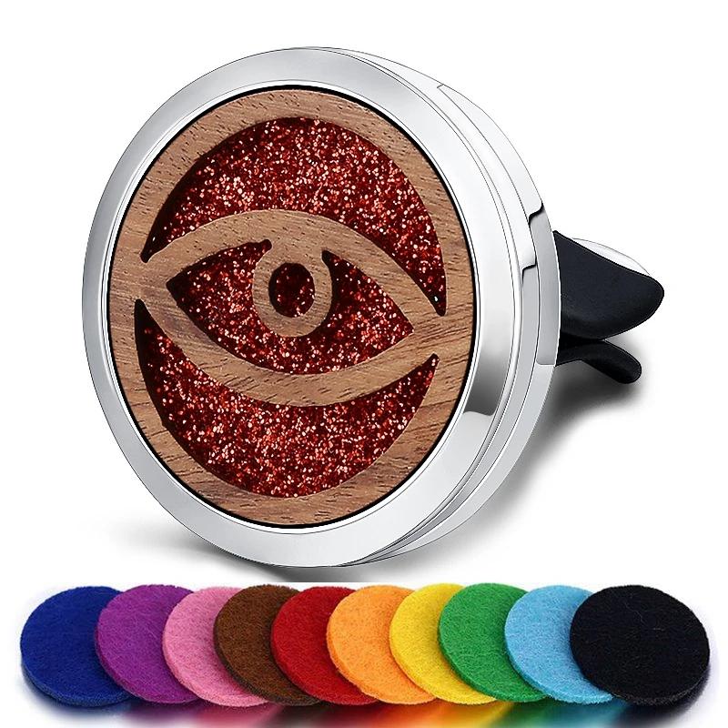 Refillable Car Air Freshener Smell Natural Wood Perfume Diffuser Clip Auto Vent Freshener Decoration Interior Accessories