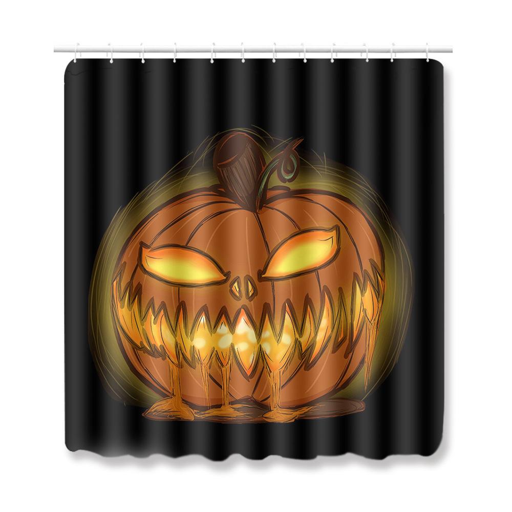 Halloween Bathroom Four-Piece Combination Set Bedroom Non-Slip Carpet Floor Mat Door Mat