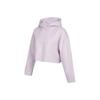 Solid Color Logo Short Hoodie for Women