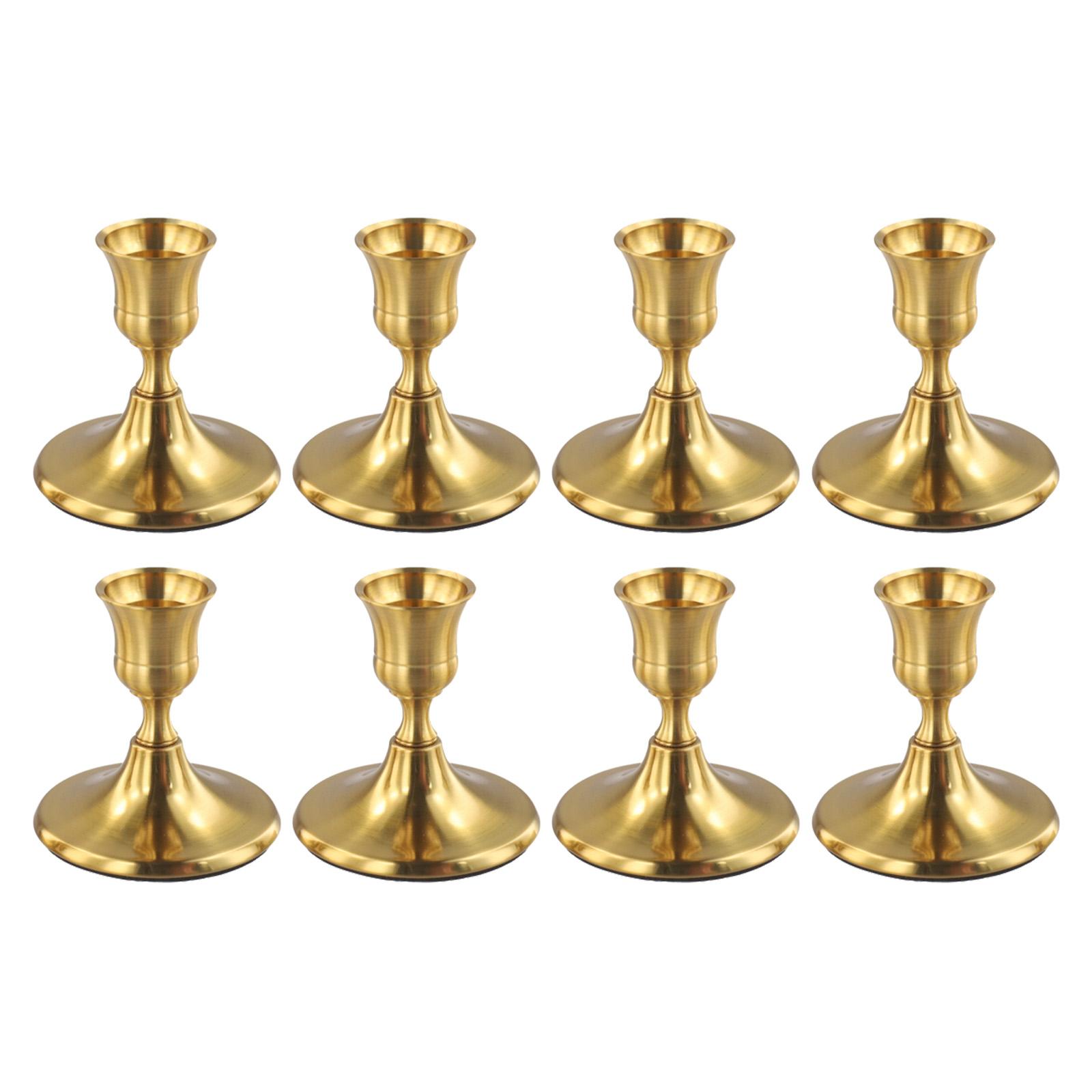 

Decorative candle holder set made of iron for weddings and For home ambiance available in copper and chrome colors 4-pack медный