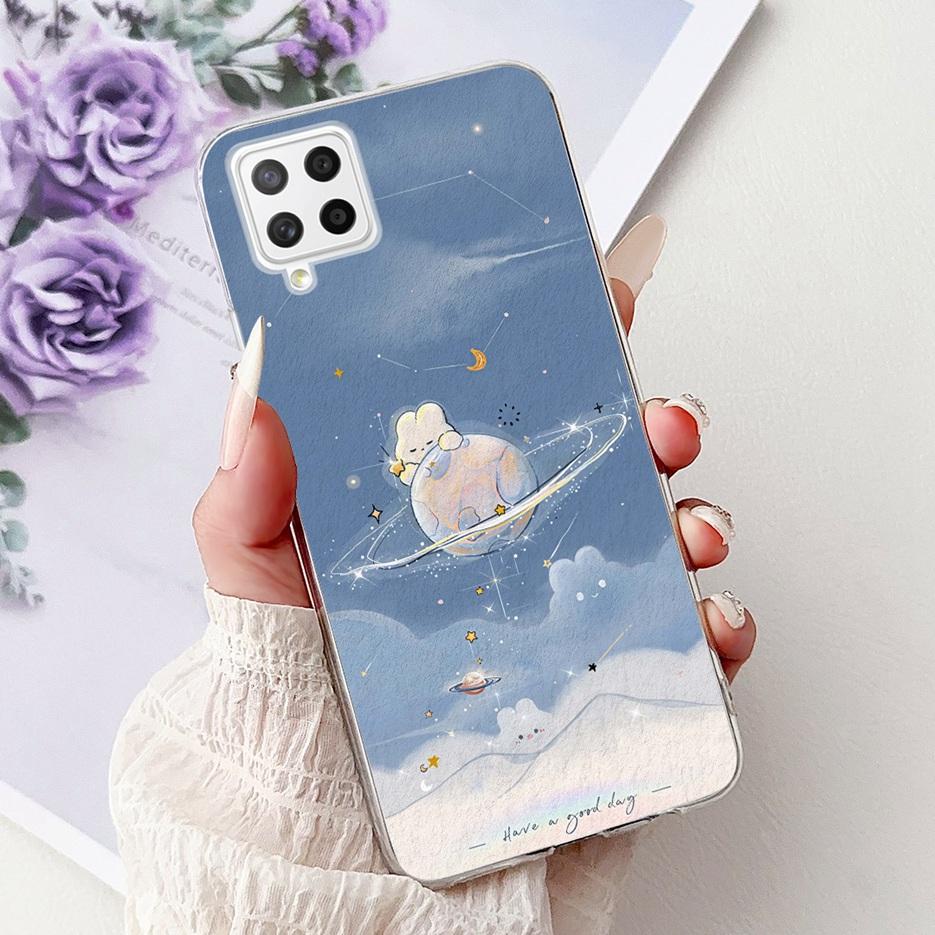 For Samsung Galaxy A22 4G Case Coloful Flowers Painted Cover Soft Slim Phone Case For Samsung A22 A 22 Galaxy A42 5G Fundas Bags