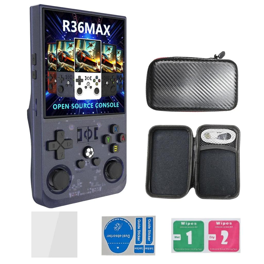 R36MAX 64G 128G Retro Handheld Game Console Linux System 4.0 Inch IPS Screen Portable Video Player Dual Joystick Games Kids Gift