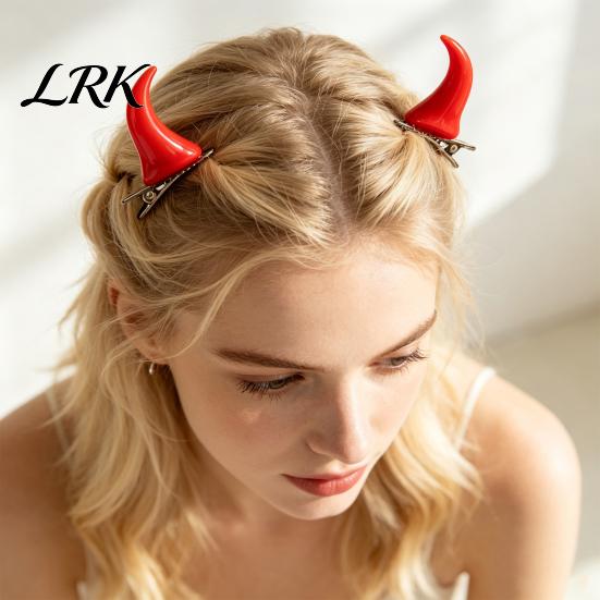 Small Horn Clips for Photoshoots 2Pcs Halloween Evil Hair Clips, Horror Demon Goth Ear Cute Devil Horns Parties Hairpins, Barrettes Accessories Women