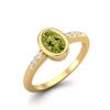 Bezel Set 0.67 Ctw Oval Peridot 925 Sterling Silver Gold Vermeil Solitaire Women Wedding Ring
