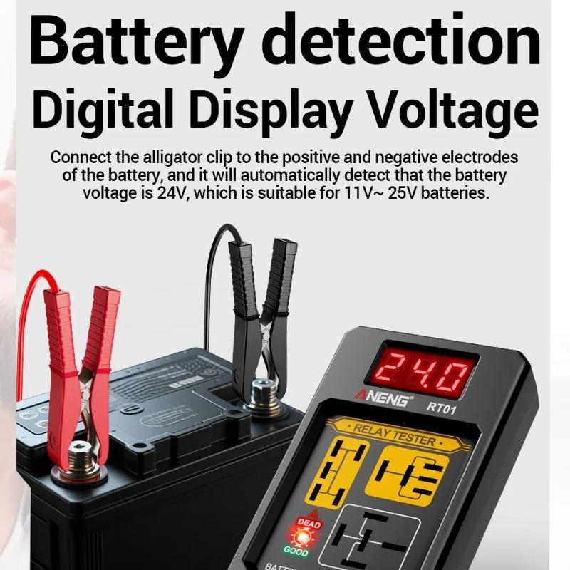 Kit Elettricista Auto Portatile ANENG BF01 Tester Liquido Freni Relè Auto RT01 Tester di Tensione 12V/24V Rilevatore Relè 4/5 Pin Analizzatore Olio Freni Strumenti di Test