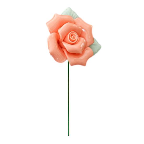 Keramisk blomma med stjälk Realistisk handgjord konstgjord blomma Hem Kontor Vardagsrum Vas Färgglad falsk blomdekoration