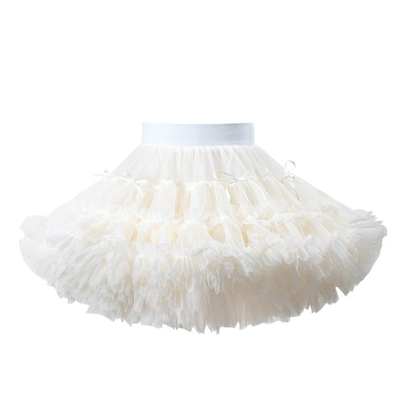 

Спідниця-пачка з бантом-метеликом Дитяча пишна спідниця Спідниця для дівчинки Спідниця з сітки-кейк Модна 140 білий