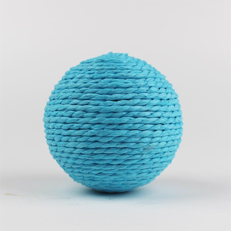 Grote Sisal Papier Touw Kat Speelgoed Bal Bijtbestendig Geluid Kat Bal, Interactief Kittens Zelf Speelgoed Kauwspeelgoed voor Binnenkatten (Blue,10cm)