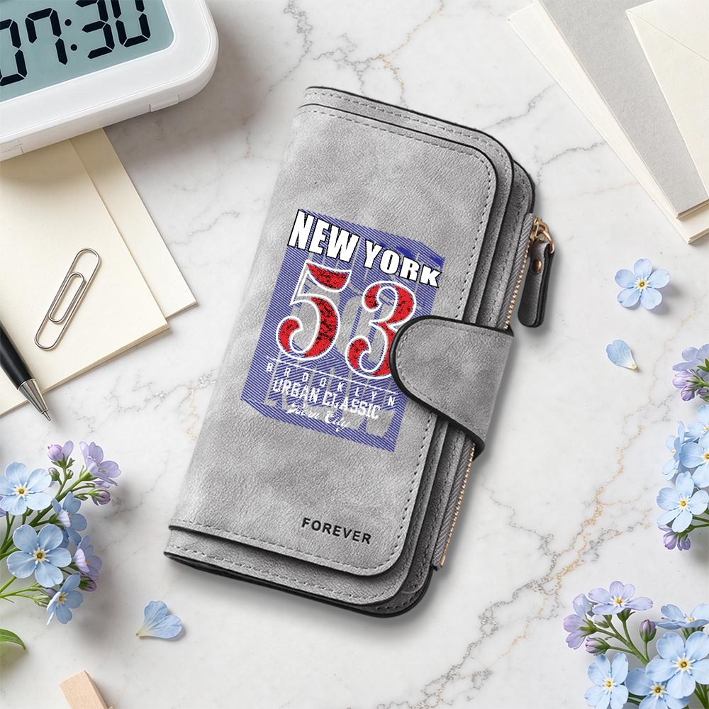 New York Printed Long Wallet Casual Multipurpose Card Holder Portable Fashion Purse