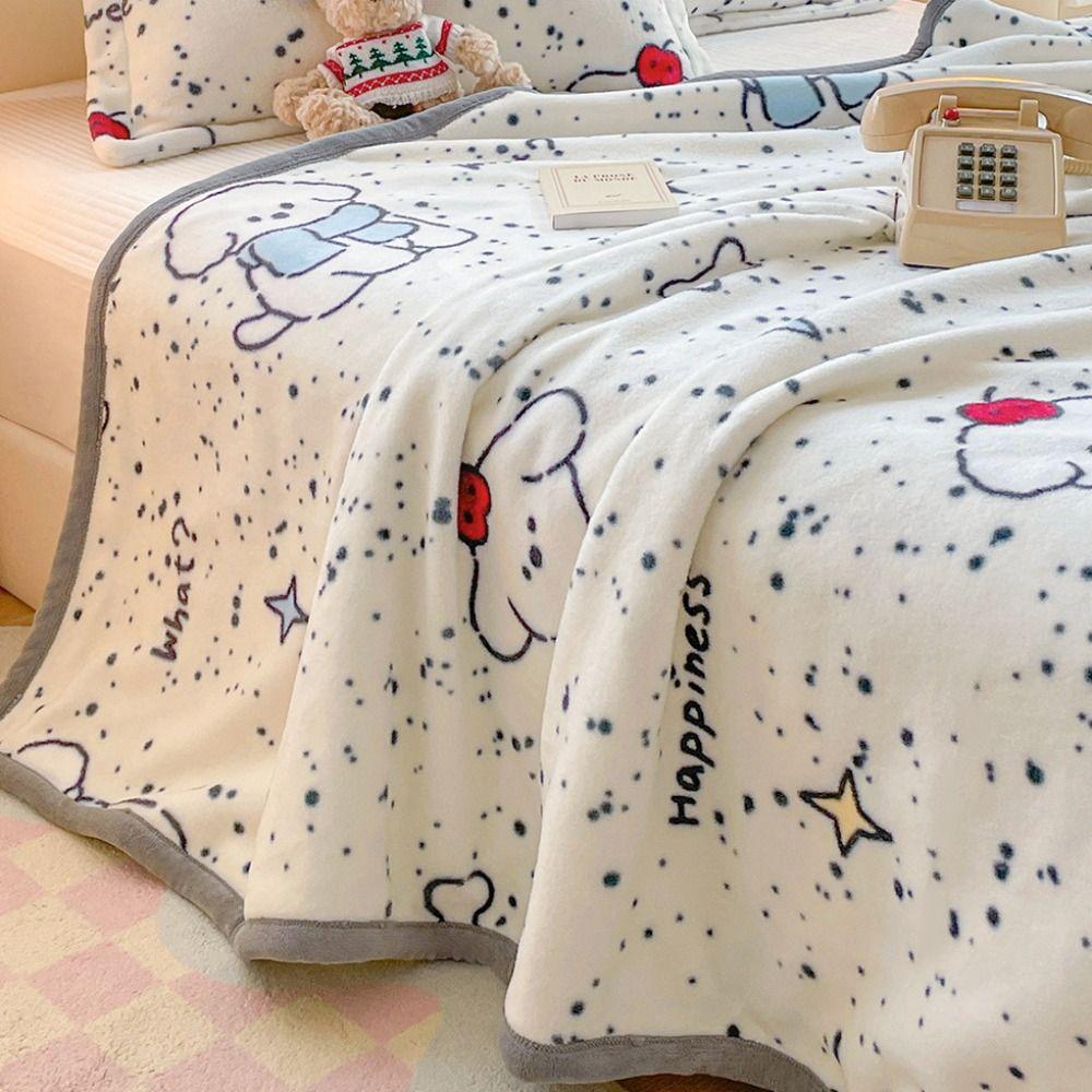 Flannel Cartoon Shawl Blanket Printing Sofa Blanket Creative Capybara Blanket Home