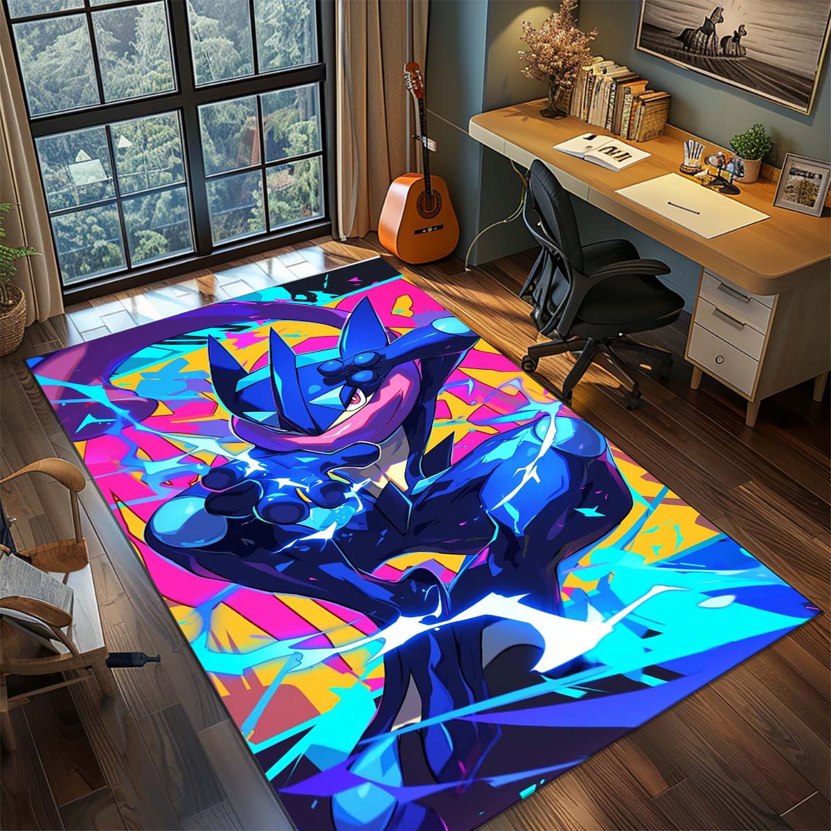 

Pokemon Anime Rug Carpet Large Area Rug Non Slip Washable Floor Mat Gamer Room Bedroom Home Decor -QJY 60x90cm