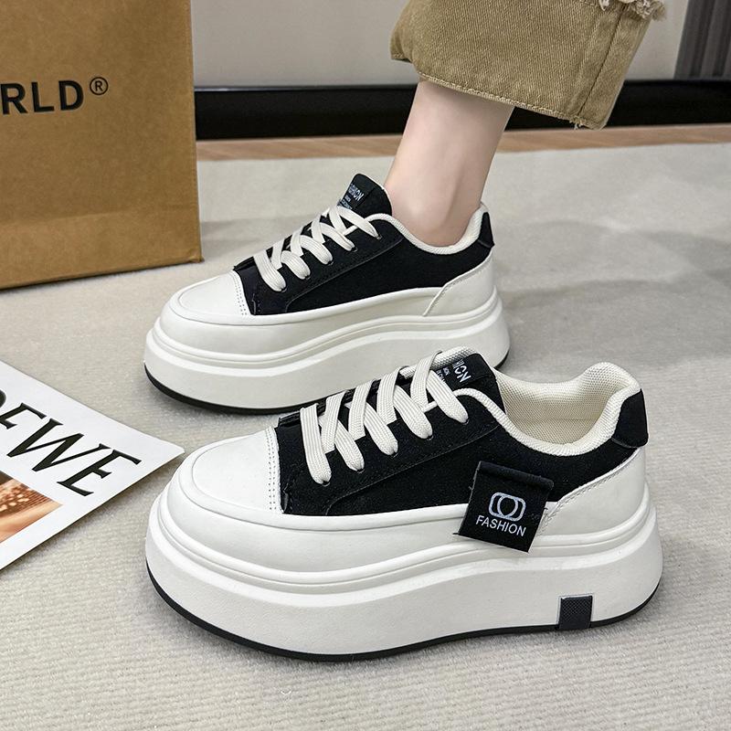 

Fashion thick-soled heightening casual shoes women s 2025 autumn and winter new versatile college style foreign style board shoes versatile little w 35